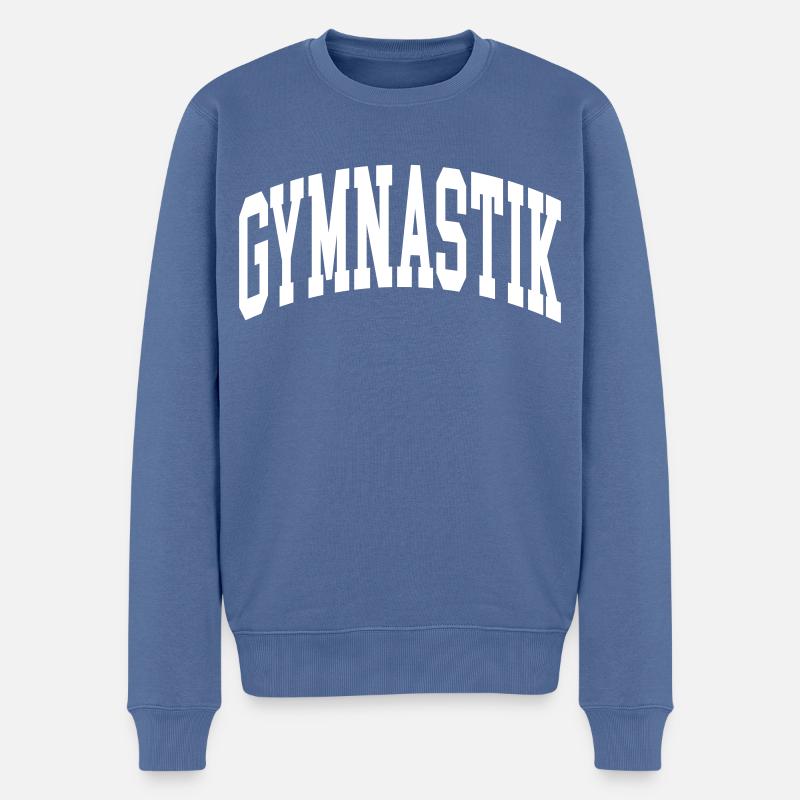 Gymnastik - Männer Premium Bio Pullover - Taubenblau