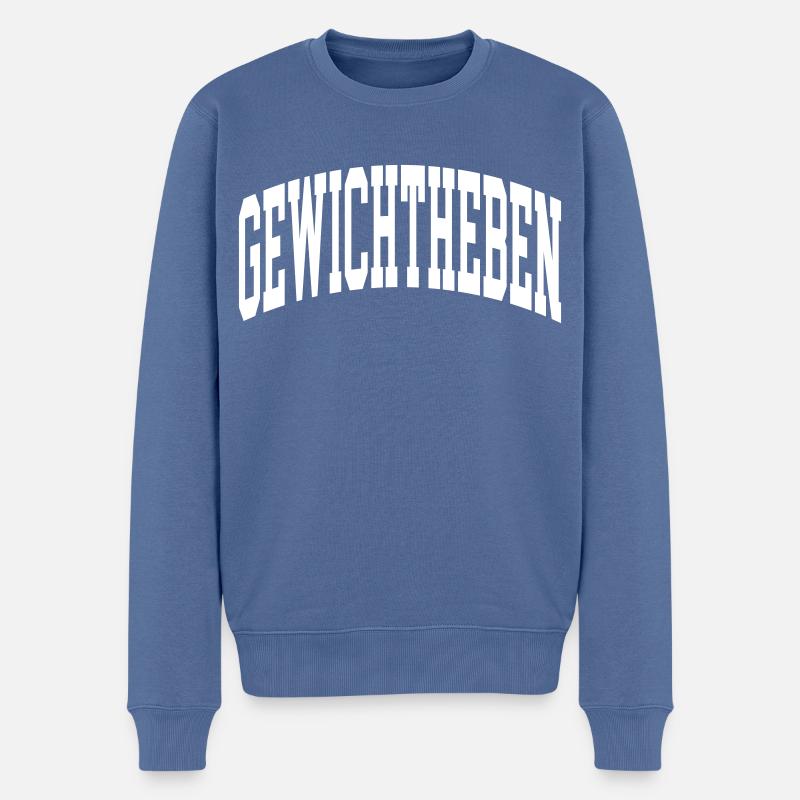 Gewichtheben - Männer Premium Bio Pullover - Taubenblau
