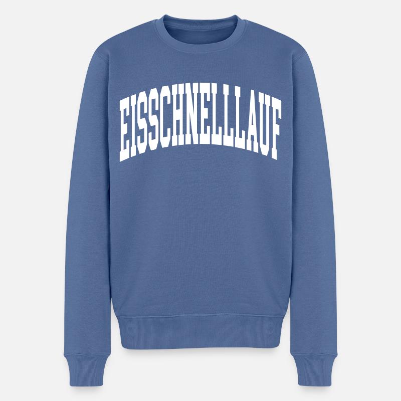 Eisschnelllauf - Männer Premium Bio Pullover - Taubenblau