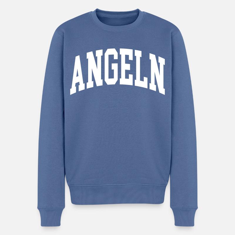 Angeln - Männer Premium Bio Pullover - Taubenblau
