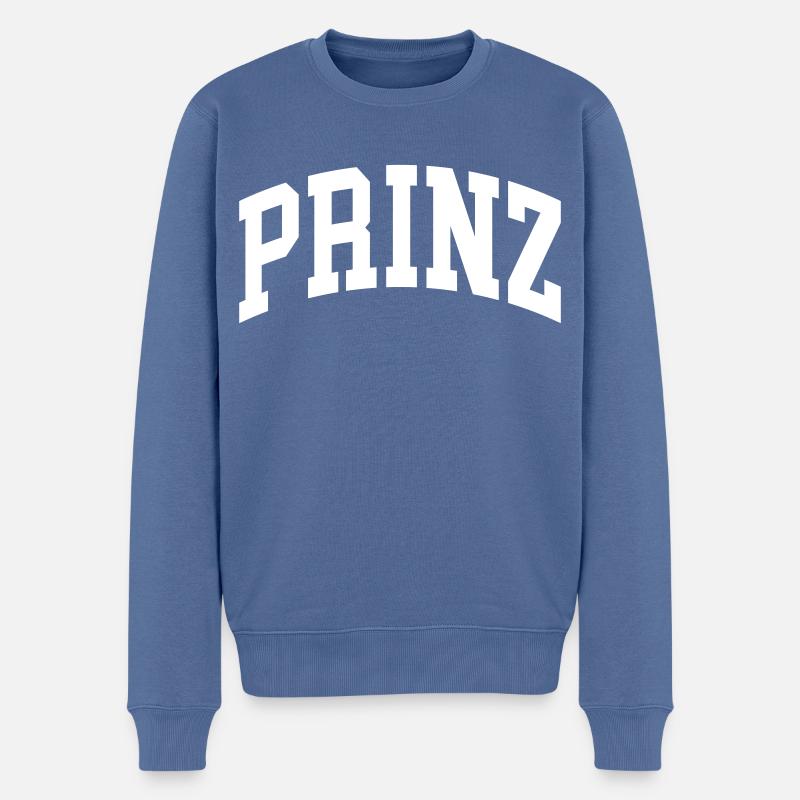 Prinz - Männer Premium Bio Pullover - Taubenblau