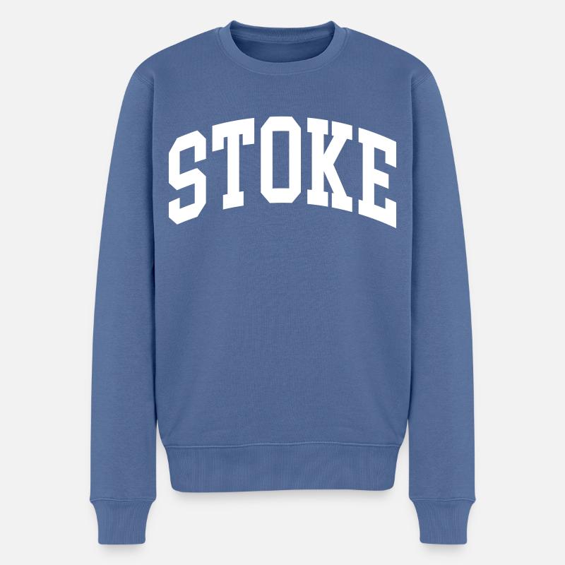 Stoke - Männer Premium Bio Pullover - Taubenblau