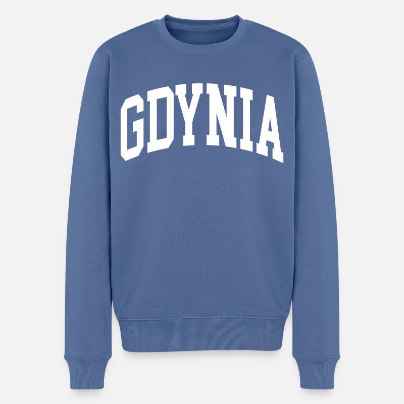 Gdynia - Männer Premium Bio Pullover - Taubenblau