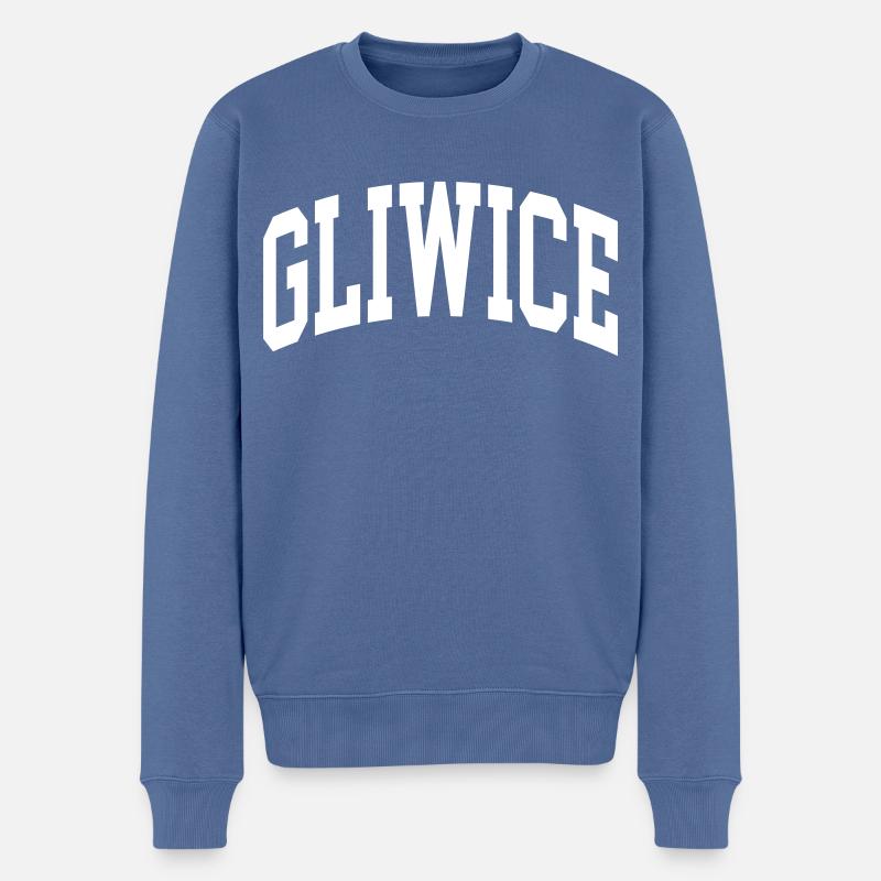 Gliwice - Männer Premium Bio Pullover - Taubenblau