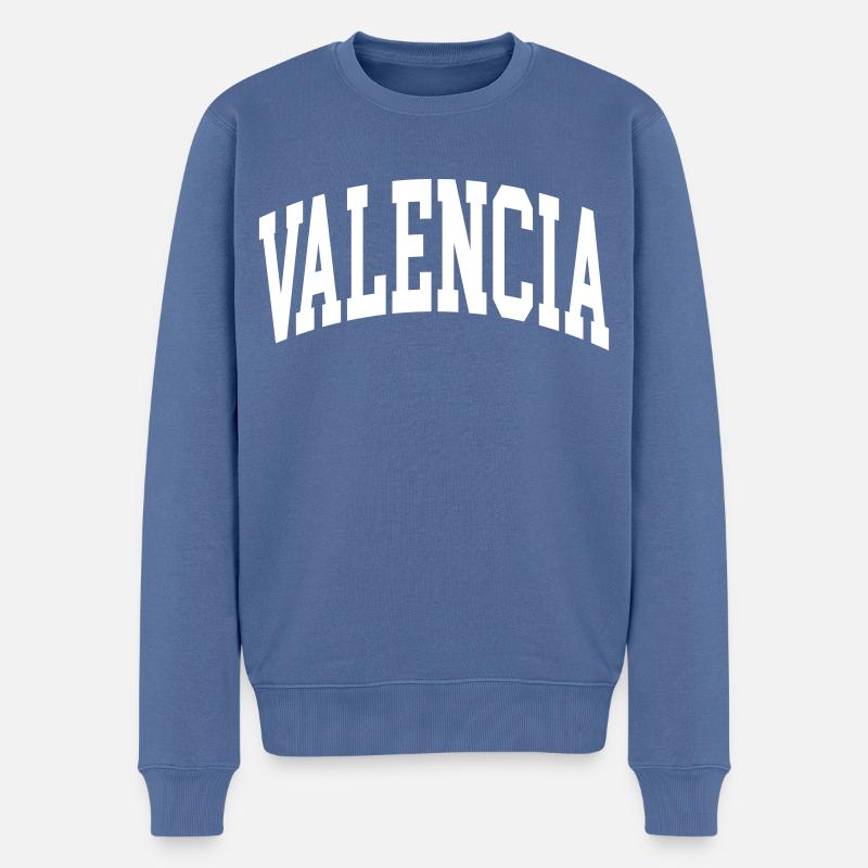 Valencia - Männer Premium Bio Pullover - Taubenblau