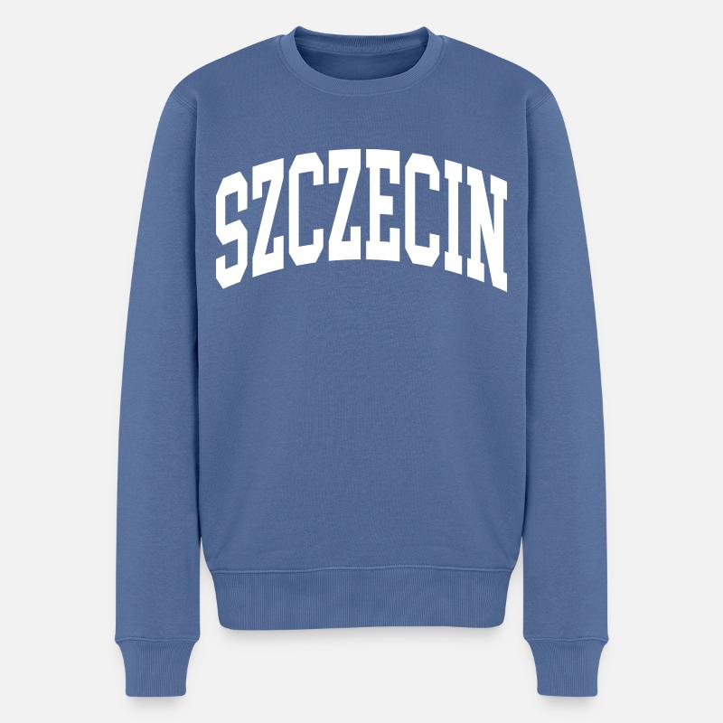 Szczecin - Männer Premium Bio Pullover - Taubenblau
