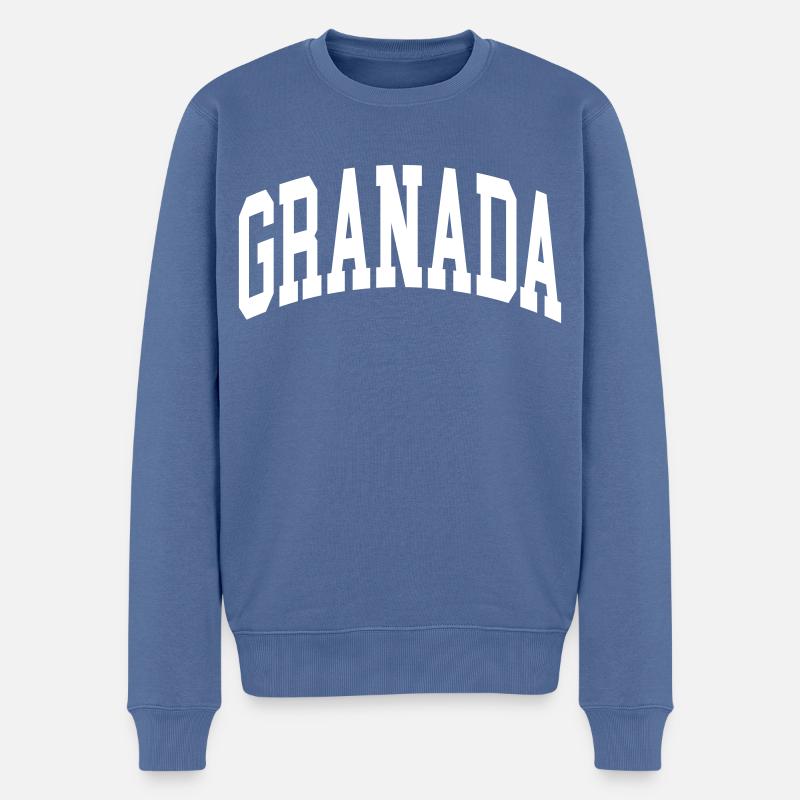 Granada - Männer Premium Bio Pullover - Taubenblau