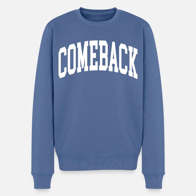 Comeback - Männer Premium Bio Pullover - Taubenblau
