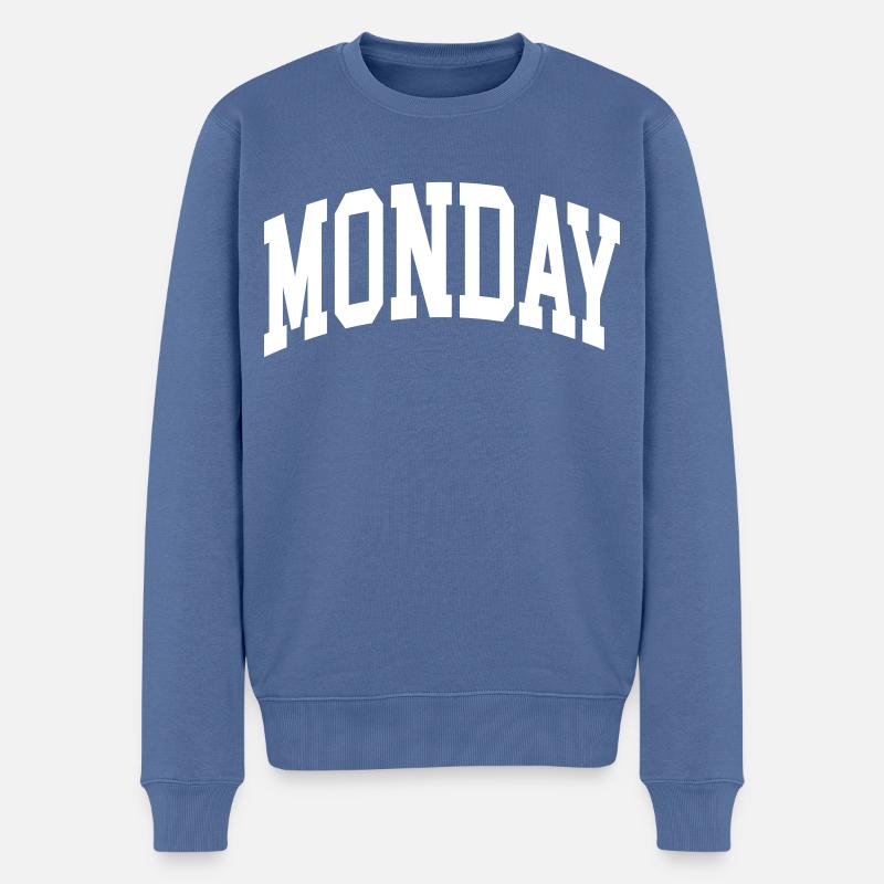 Monday - Männer Premium Bio Pullover - Taubenblau