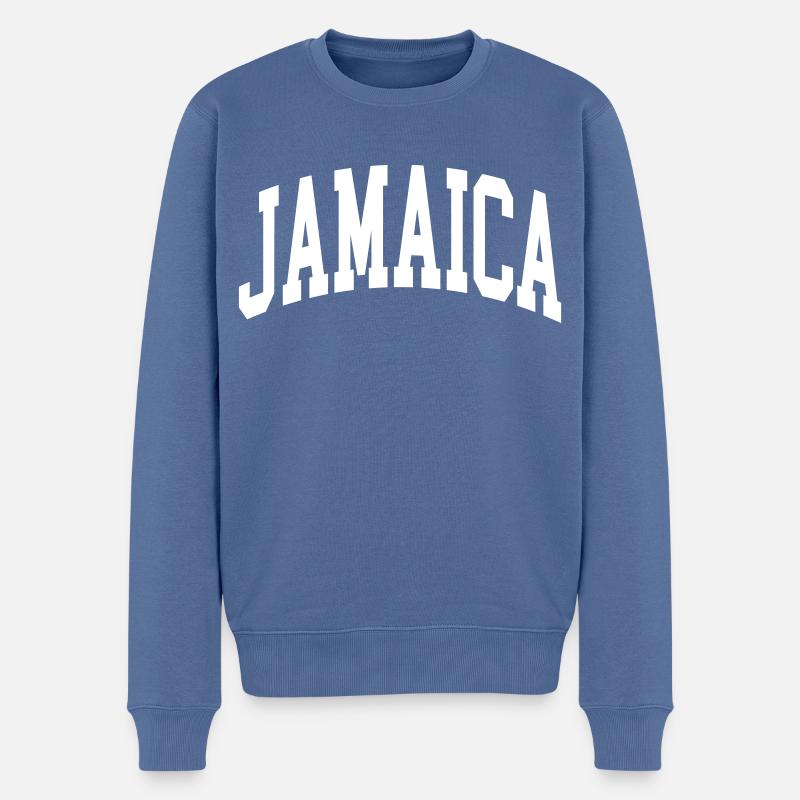 Jamaica - Männer Premium Bio Pullover - Taubenblau