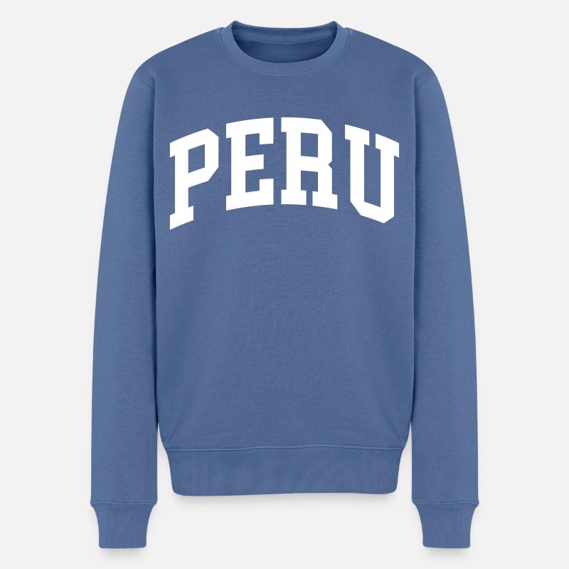 Peru - Männer Premium Bio Pullover - Taubenblau