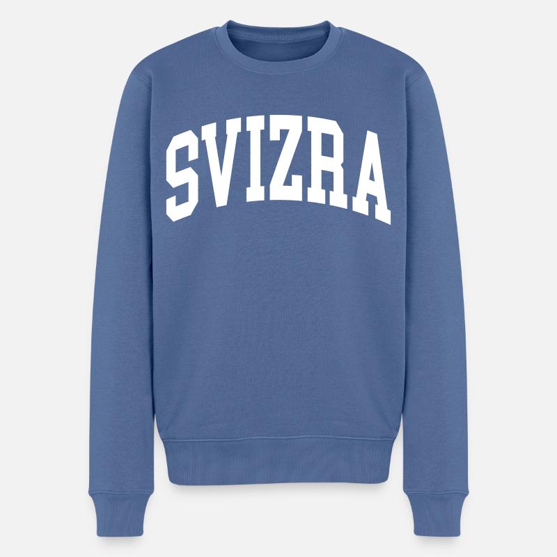 Svizra - Männer Premium Bio Pullover - Taubenblau