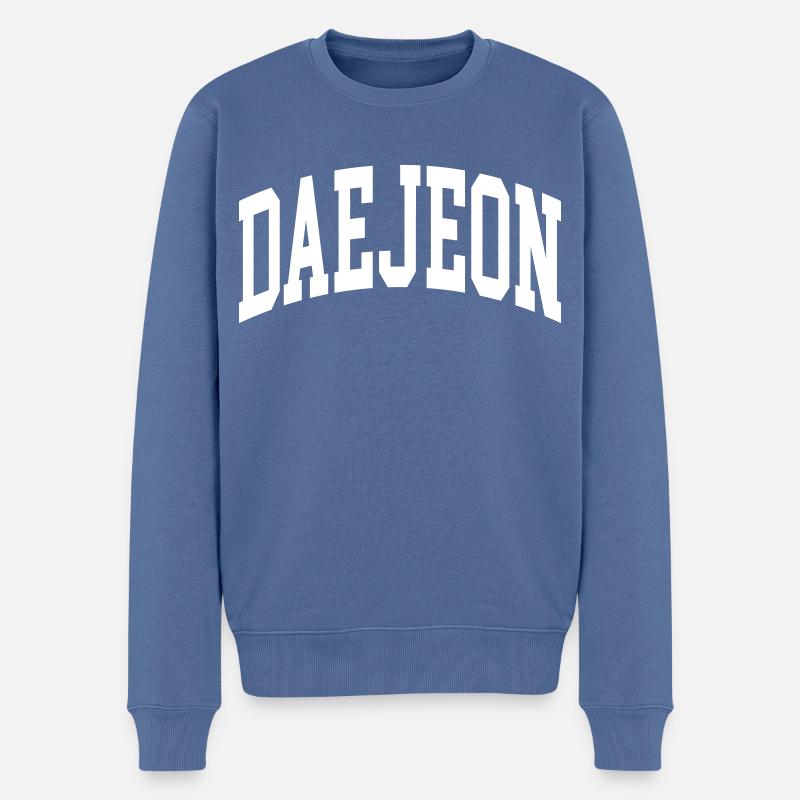 Daejeon - Männer Premium Bio Pullover - Taubenblau