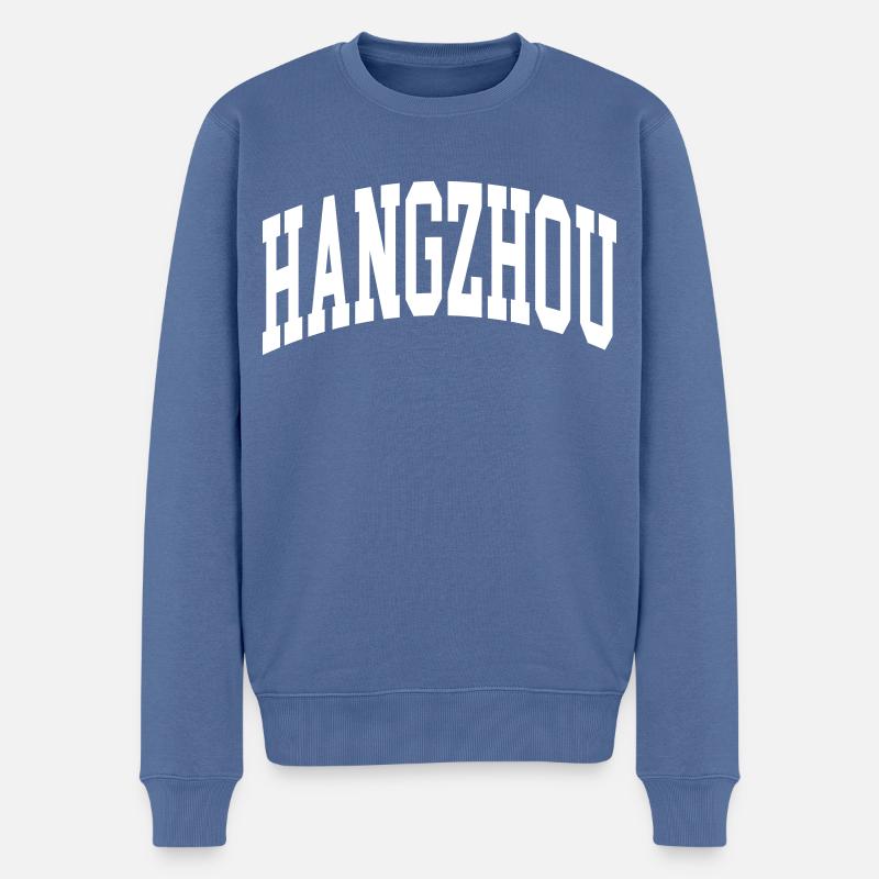 Hangzhou - Männer Premium Bio Pullover - Taubenblau