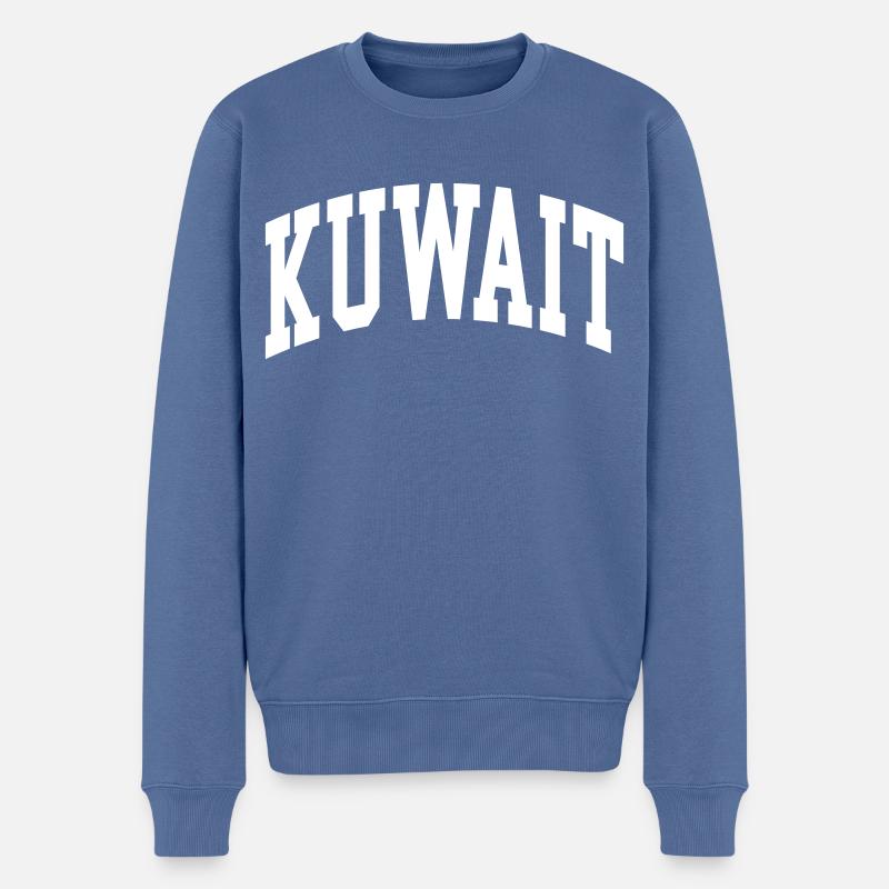 Kuwait - Männer Premium Bio Pullover - Taubenblau