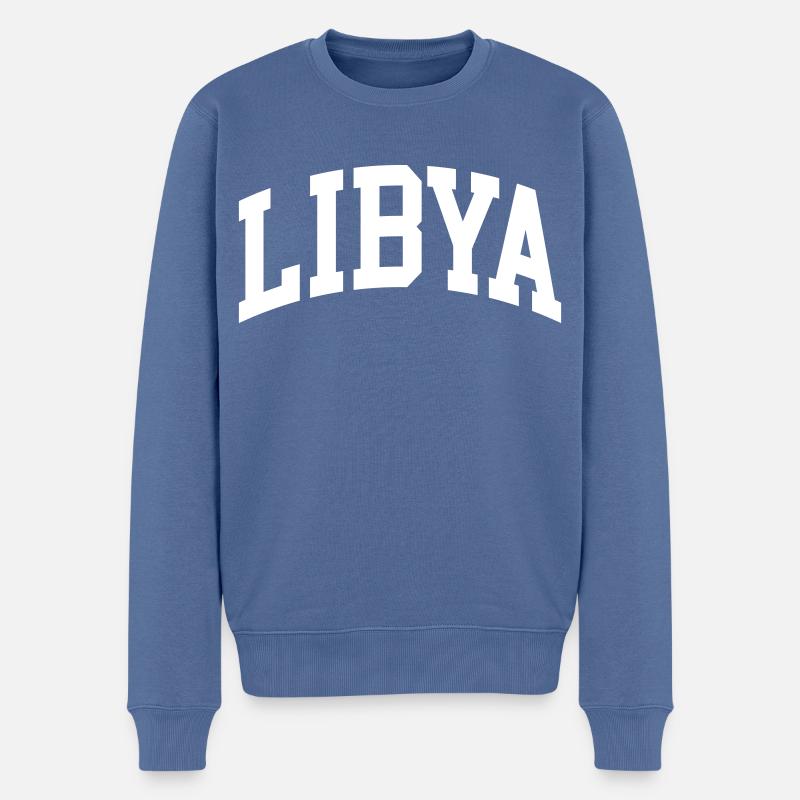 Libye - Pull Premium bio Homme - bleu pigeon