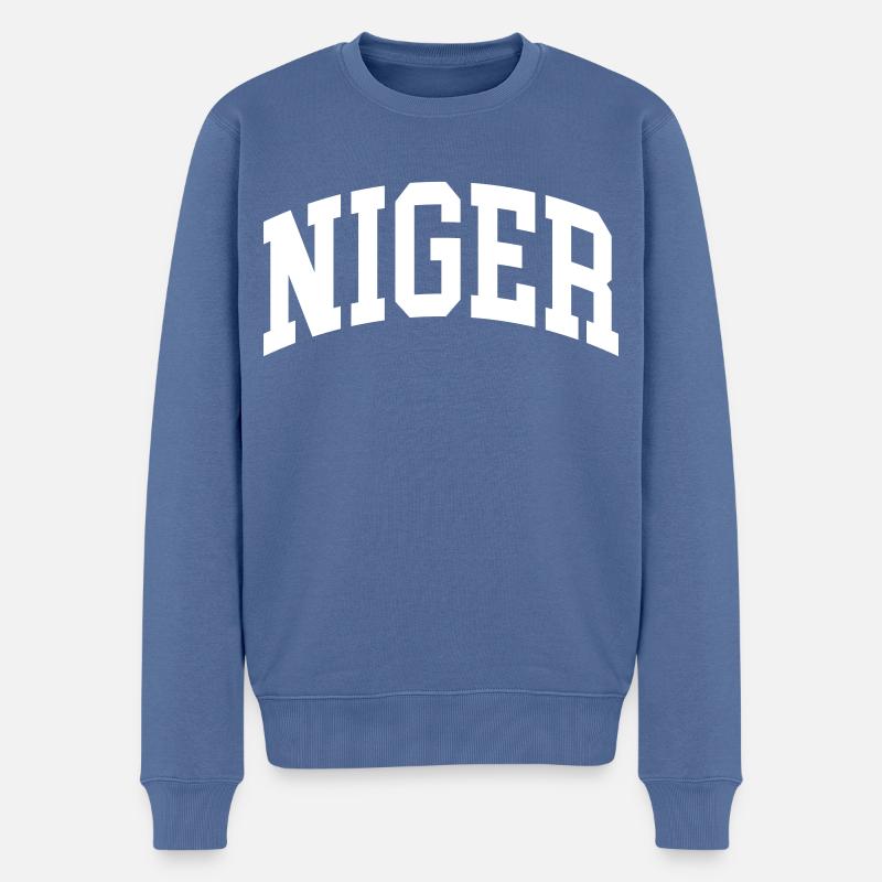 Niger - Männer Premium Bio Pullover - Taubenblau