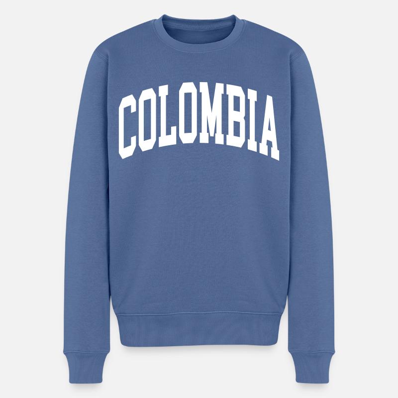 Colombia - Männer Premium Bio Pullover - Taubenblau