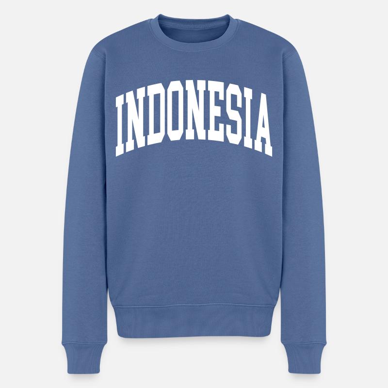Indonesien - Männer Premium Bio Pullover - Taubenblau
