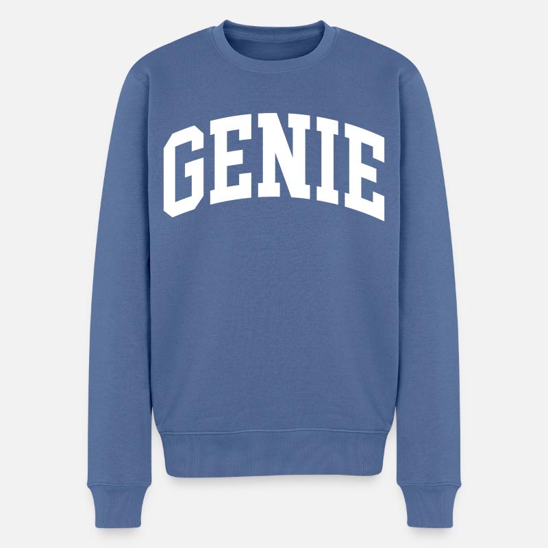 Genie - Männer Premium Bio Pullover - Taubenblau