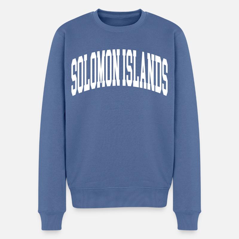 Îles Salomon - Pull Premium bio Homme - bleu pigeon