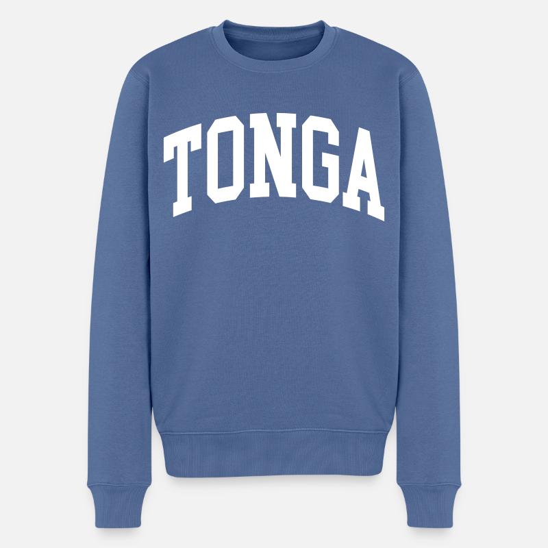 Tonga - Männer Premium Bio Pullover - Taubenblau