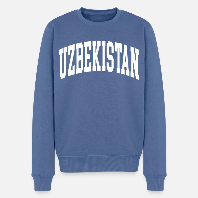 Ouzbékistan - Pull Premium bio Homme - bleu pigeon