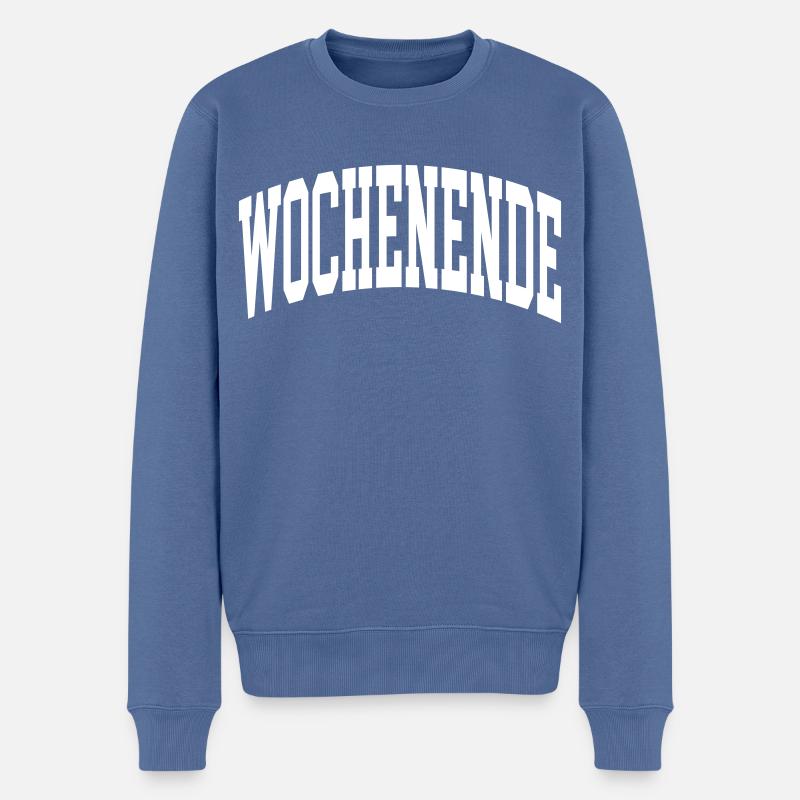 Wochenende - Männer Premium Bio Pullover - Taubenblau