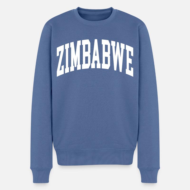 Zimbabwe - Männer Premium Bio Pullover - Taubenblau