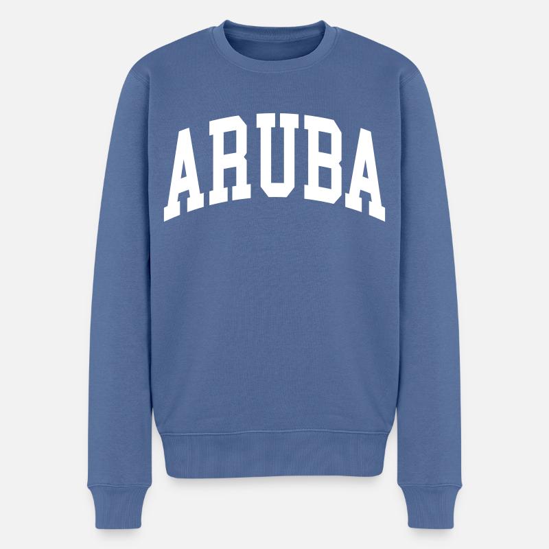 Aruba - Männer Premium Bio Pullover - Taubenblau