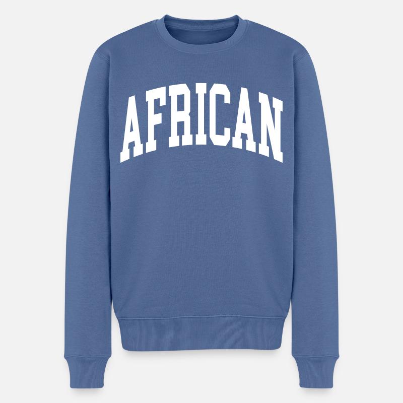 African - Männer Premium Bio Pullover - Taubenblau