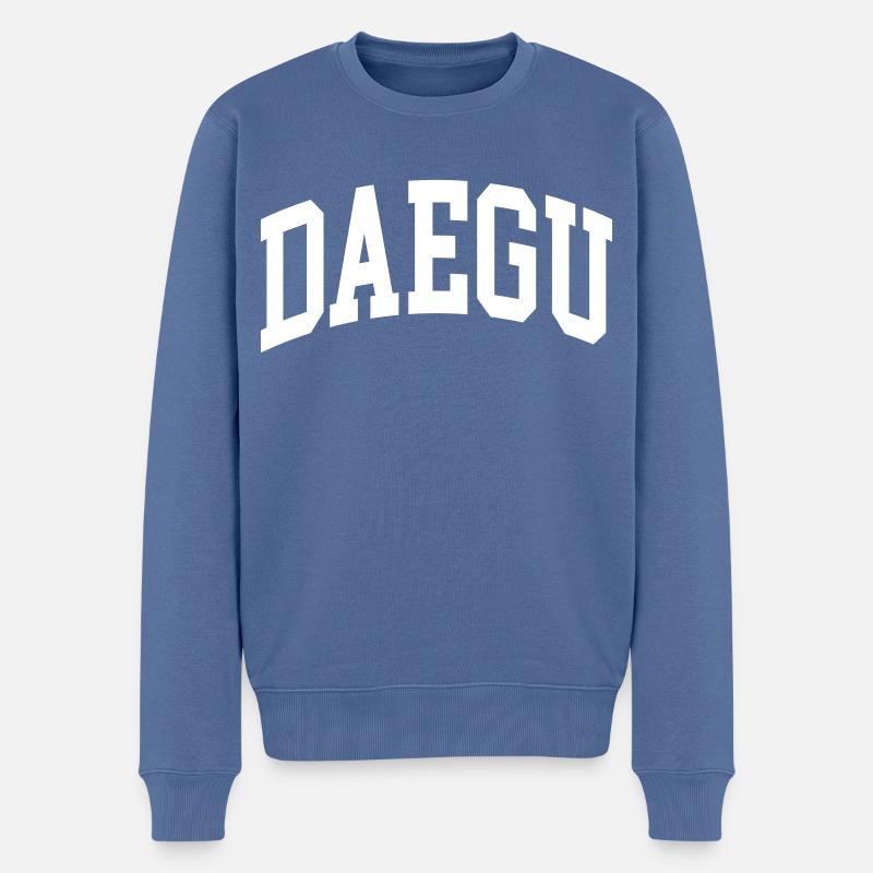 Daegu - Männer Premium Bio Pullover - Taubenblau