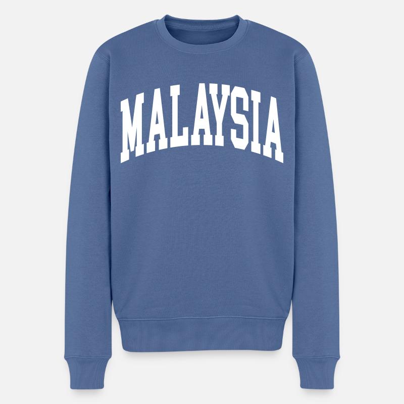 Malaysia - Männer Premium Bio Pullover - Taubenblau