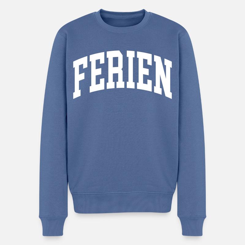 Ferien - Männer Premium Bio Pullover - Taubenblau