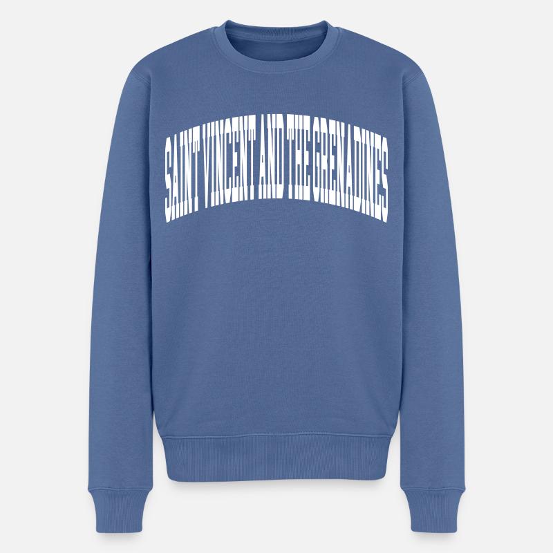 St. Vincent und die Grenadinen - Männer Premium Bio Pullover - Taubenblau
