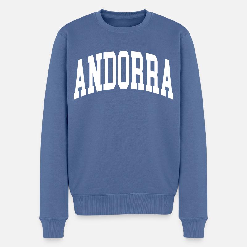 Andorra - Männer Premium Bio Pullover - Taubenblau