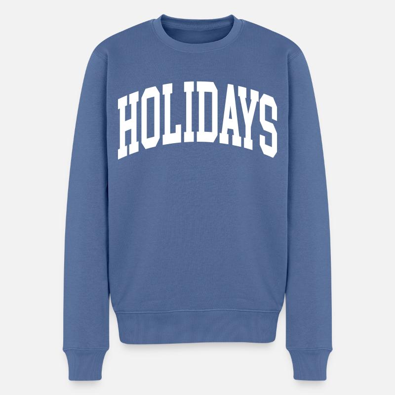 Holidays - Männer Premium Bio Pullover - Taubenblau