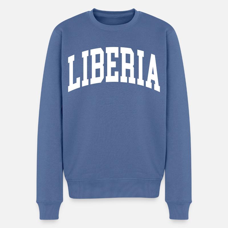 Liberia - Männer Premium Bio Pullover - Taubenblau