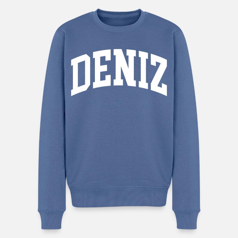 Deniz - Männer Premium Bio Pullover - Taubenblau
