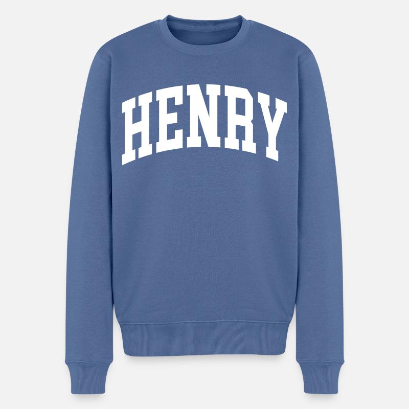 Henry - Männer Premium Bio Pullover - Taubenblau