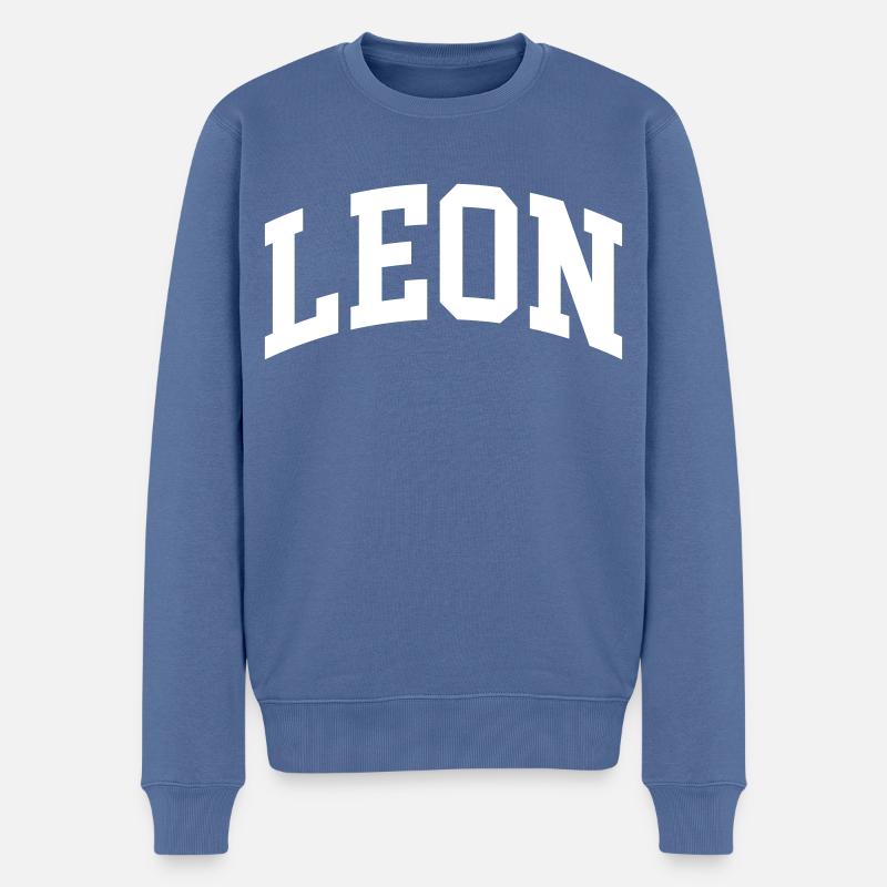 Leon - Männer Premium Bio Pullover - Taubenblau