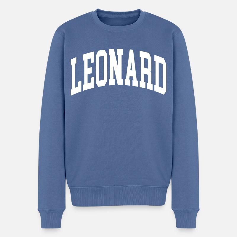 Leonard - Männer Premium Bio Pullover - Taubenblau
