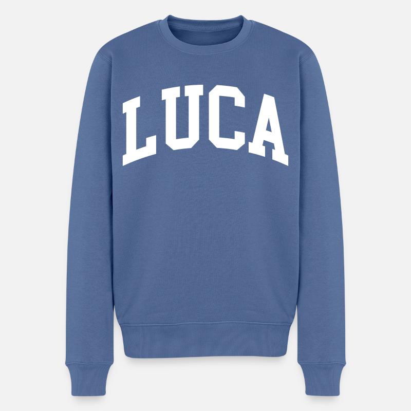 Luca - Männer Premium Bio Pullover - Taubenblau