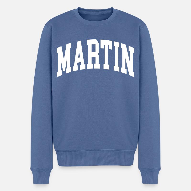 Martin - Männer Premium Bio Pullover - Taubenblau