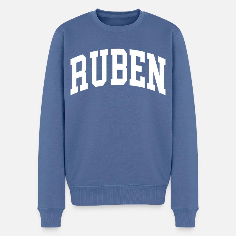 Ruben - Männer Premium Bio Pullover - Taubenblau