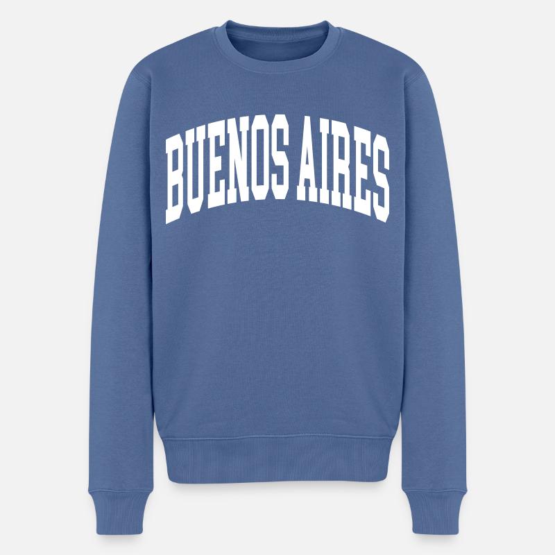 Buenos Aires - Männer Premium Bio Pullover - Taubenblau