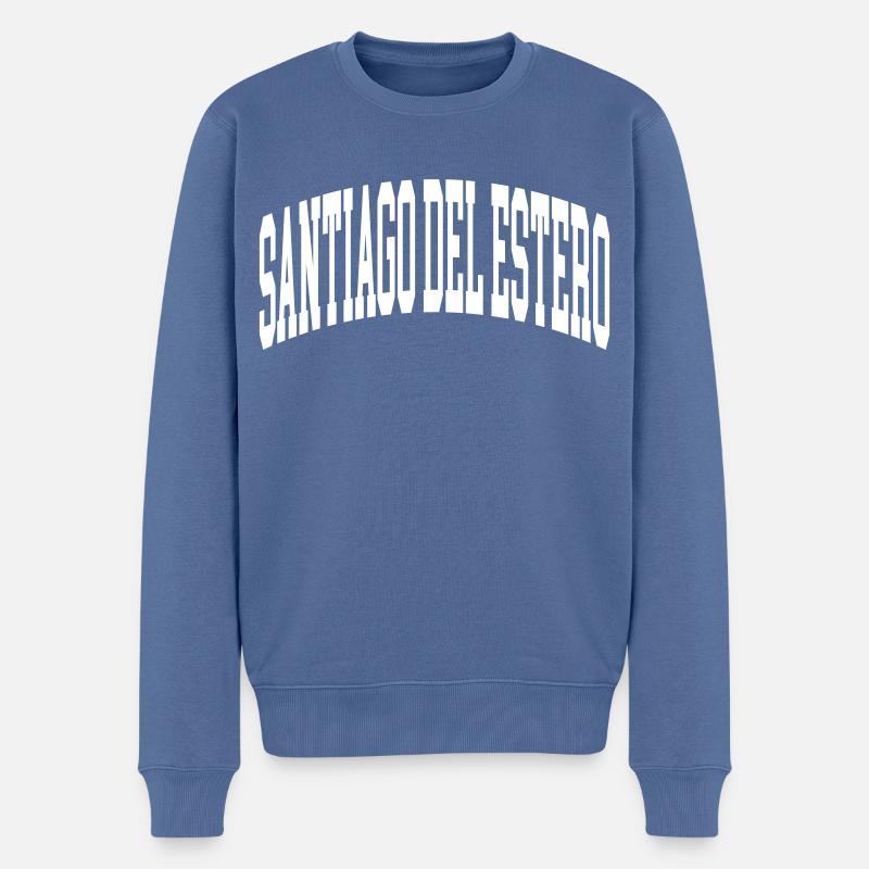 Santiago del Estero - Männer Premium Bio Pullover - Taubenblau