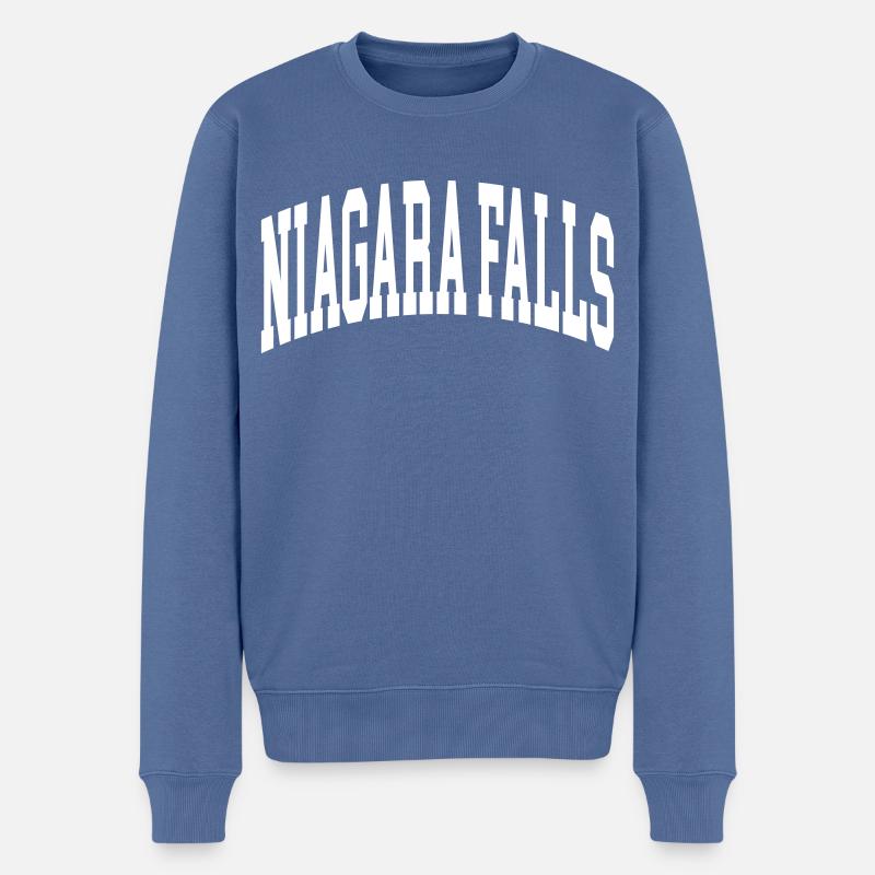 Niagara Falls - Männer Premium Bio Pullover - Taubenblau