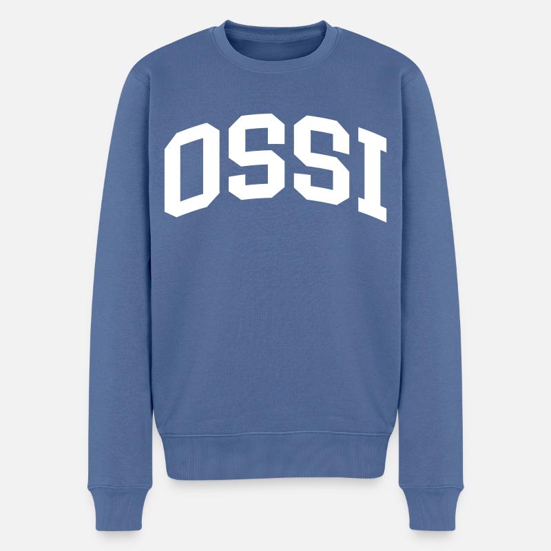 Ossi - Männer Premium Bio Pullover - Taubenblau