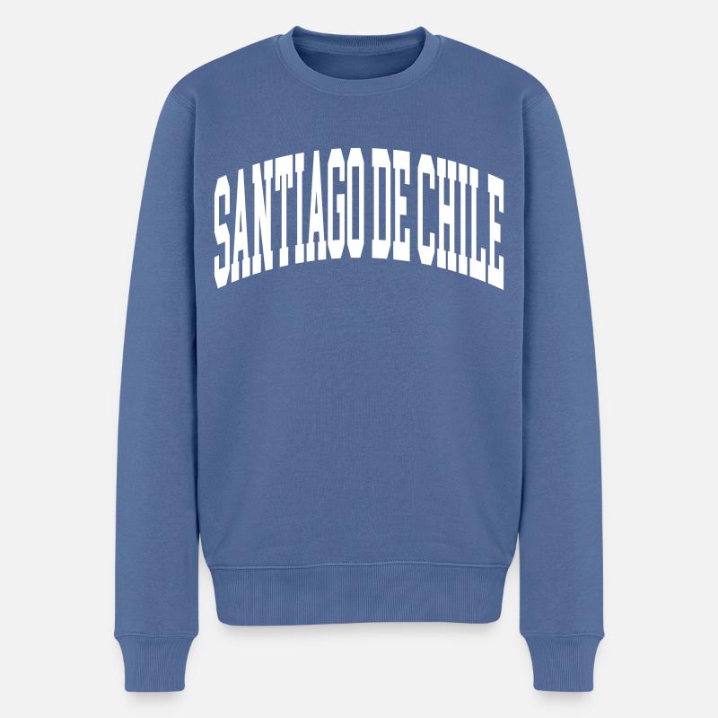 Santiago de Chile - Männer Premium Bio Pullover - Taubenblau